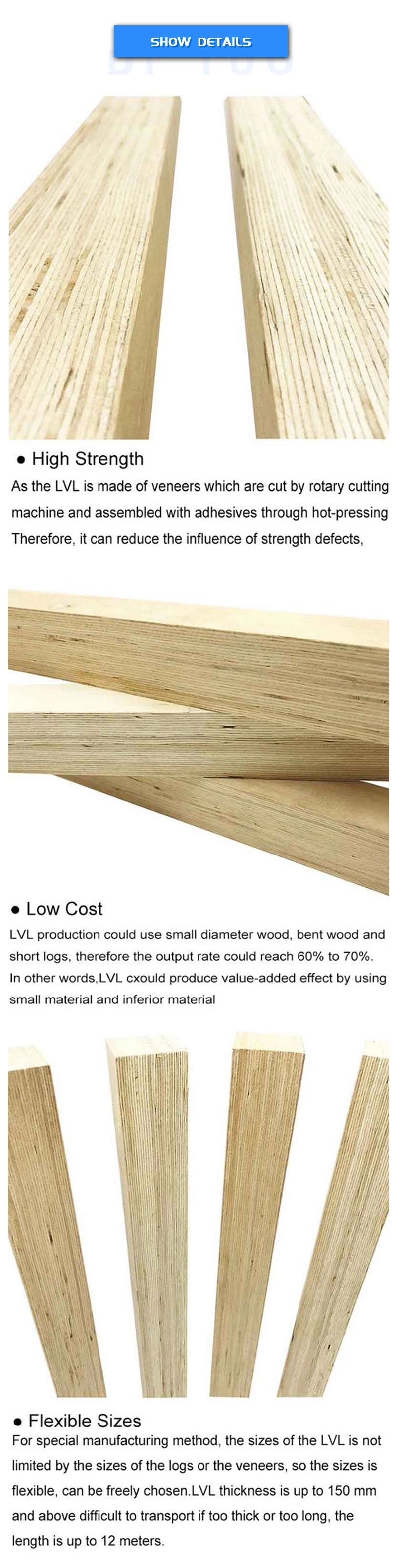 Packing Grade Poplar LVL Plywood Used as Pallet Wood